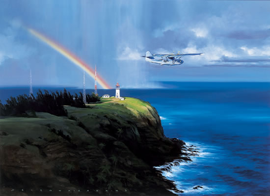 "The Light at Kilauea Point"-Jack Fellows-VP-91 World War II Aviation Art